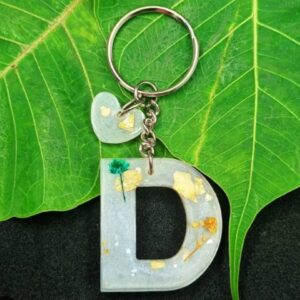 D alphabet resin keychain