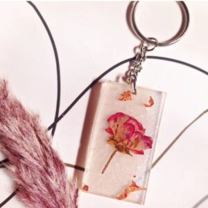 rose preserved keychain