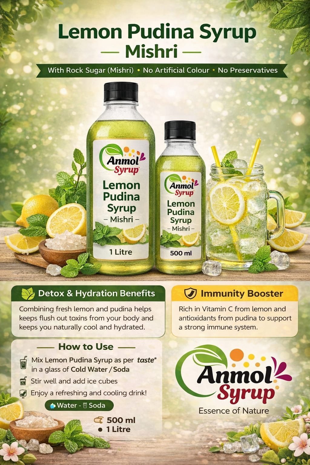 lemon pudina syrup