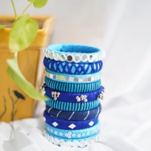 Mirror Work Bangles - Handcrafted Cotton Thread (10 Bangles)