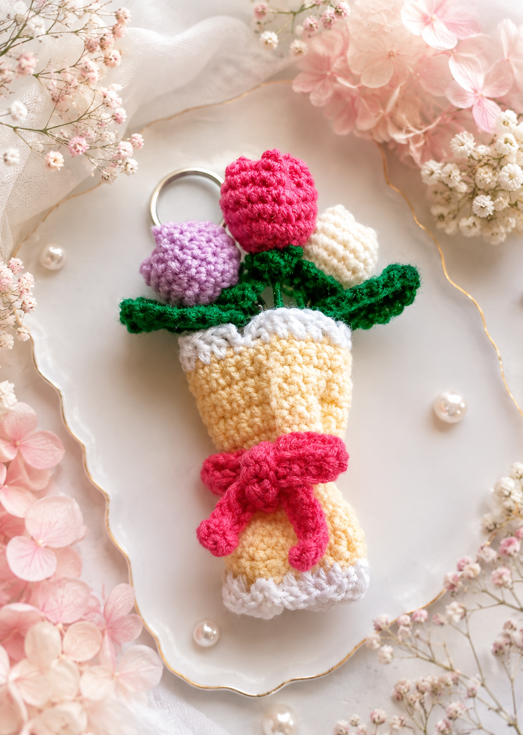 flower bouquet keychain