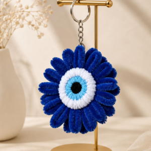 Evil eye flower keychain