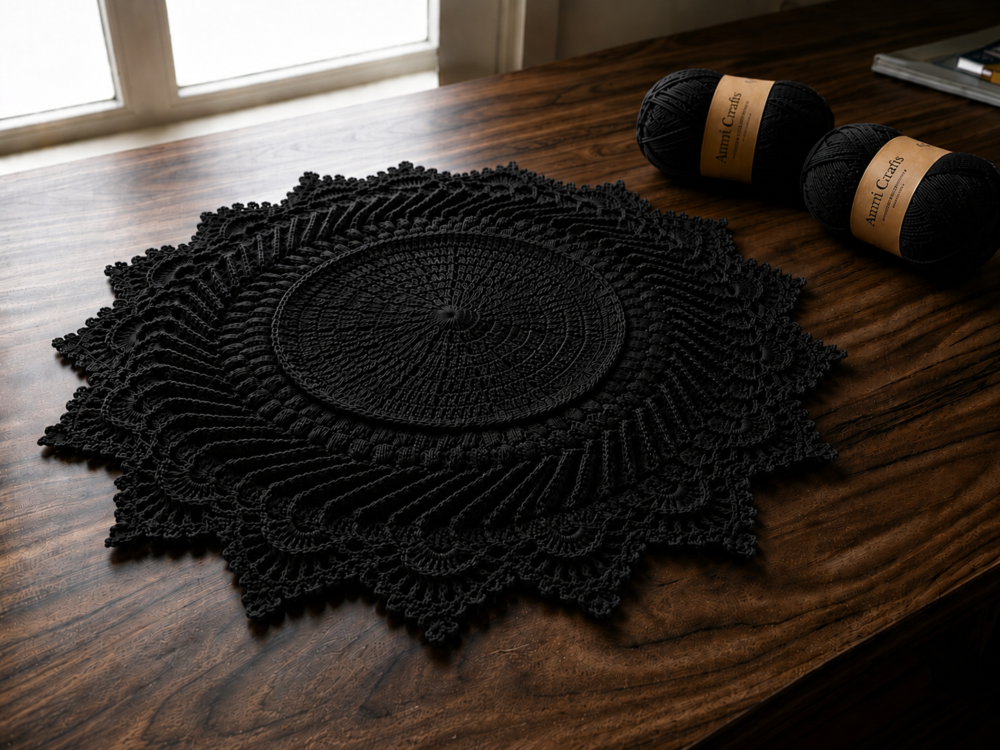 Handmade Crochet Lace Table Mat / Center Table Doily - Image 3