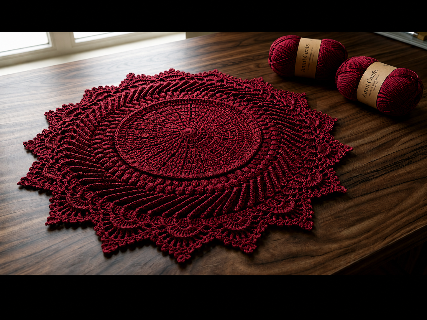 Handmade Crochet Lace Table Mat / Center Table Doily