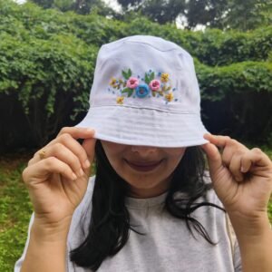 Hand-Embroidered Bucket Hat