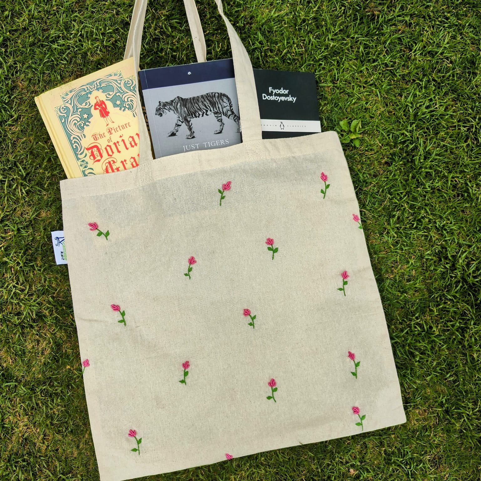 Hand-Embroidered Tote Bag - Image 2