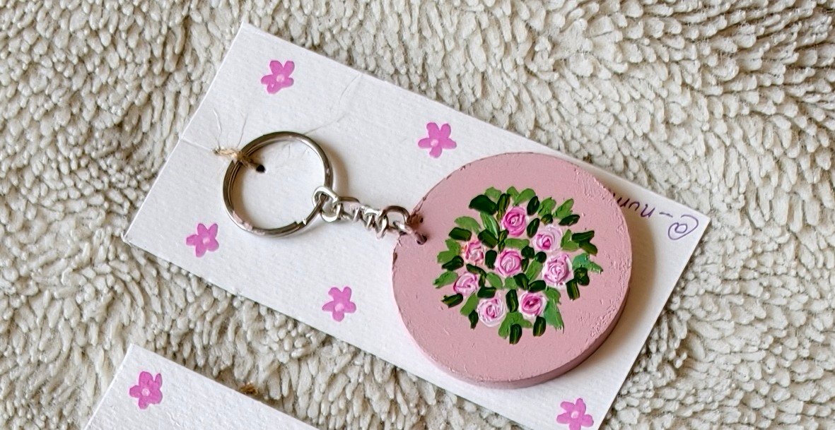 Hand-Painted MDF Keychain - Image 2