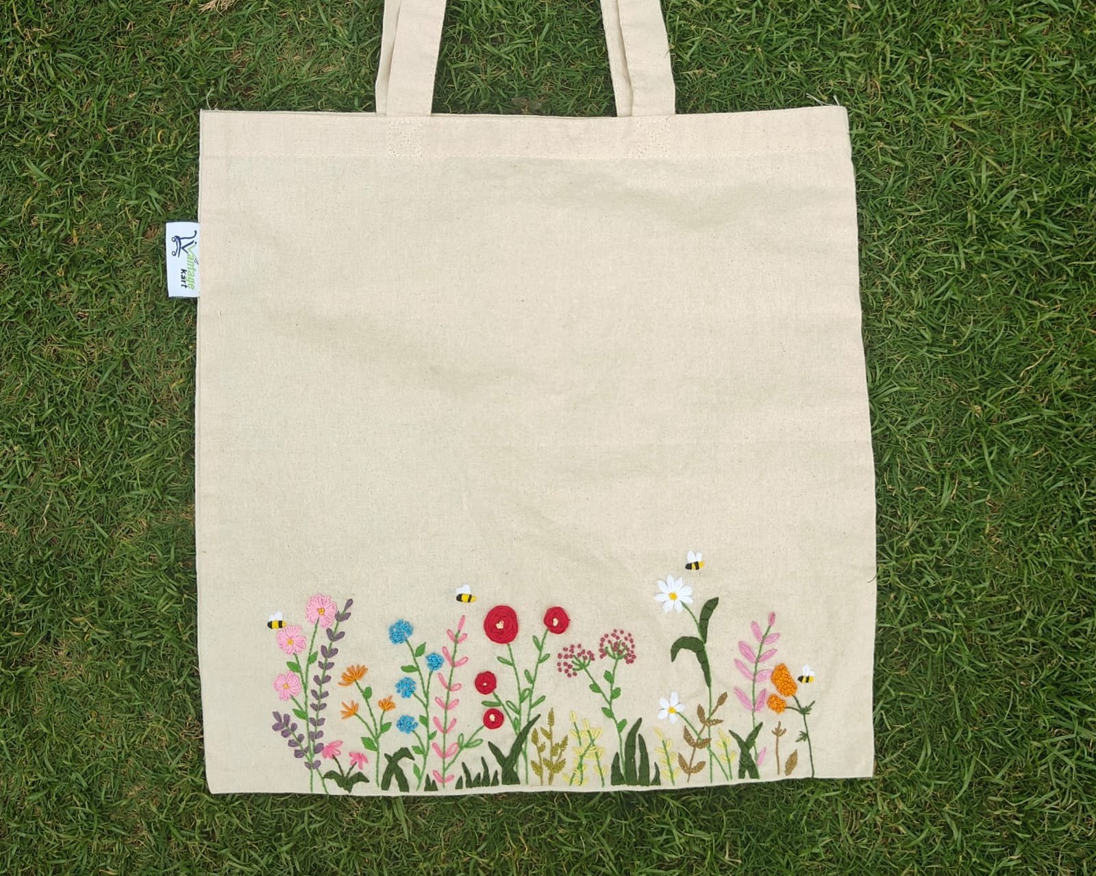 Hand-Embroidered Tote Bag