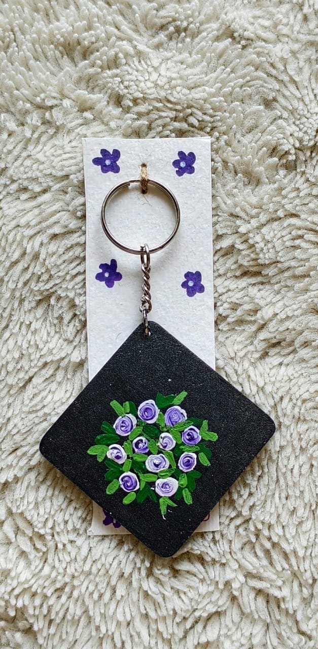 Hand-Painted MDF Keychain - Image 2