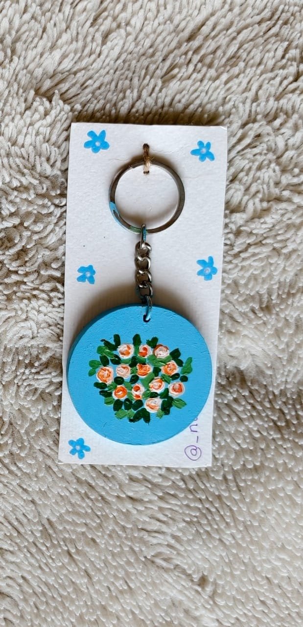 Hand-Painted MDF Keychain - Image 2