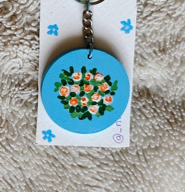 Hand-Painted MDF Keychain